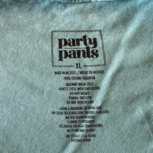 Party Pants Turquoise Polo Rec Tee Shirt XL 100% Cotton Like New - Picture 4 of 4